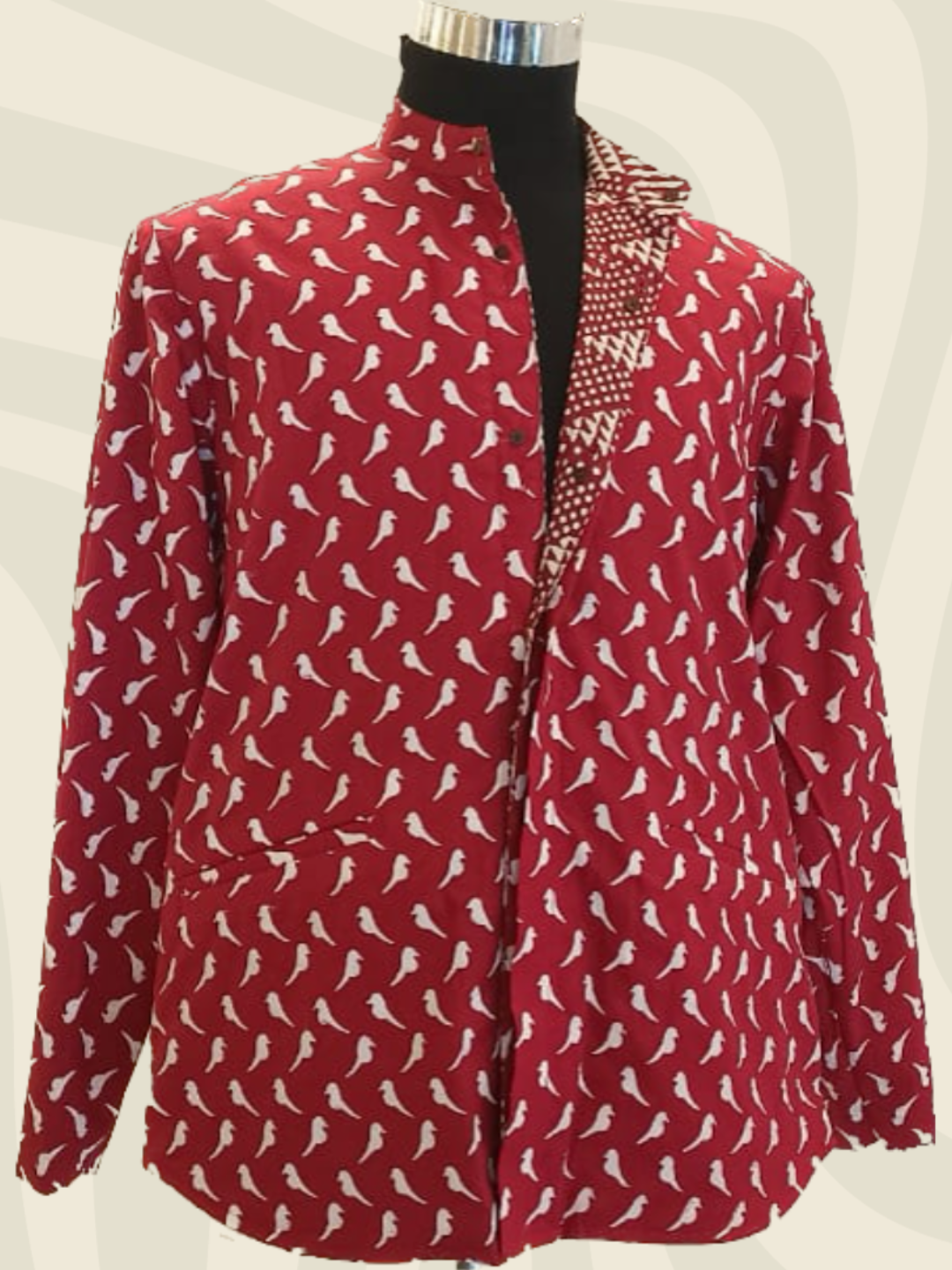 BIRD-LIGHTNING REVERSIBLE INDIGO SUMMER UNISEX JACKET