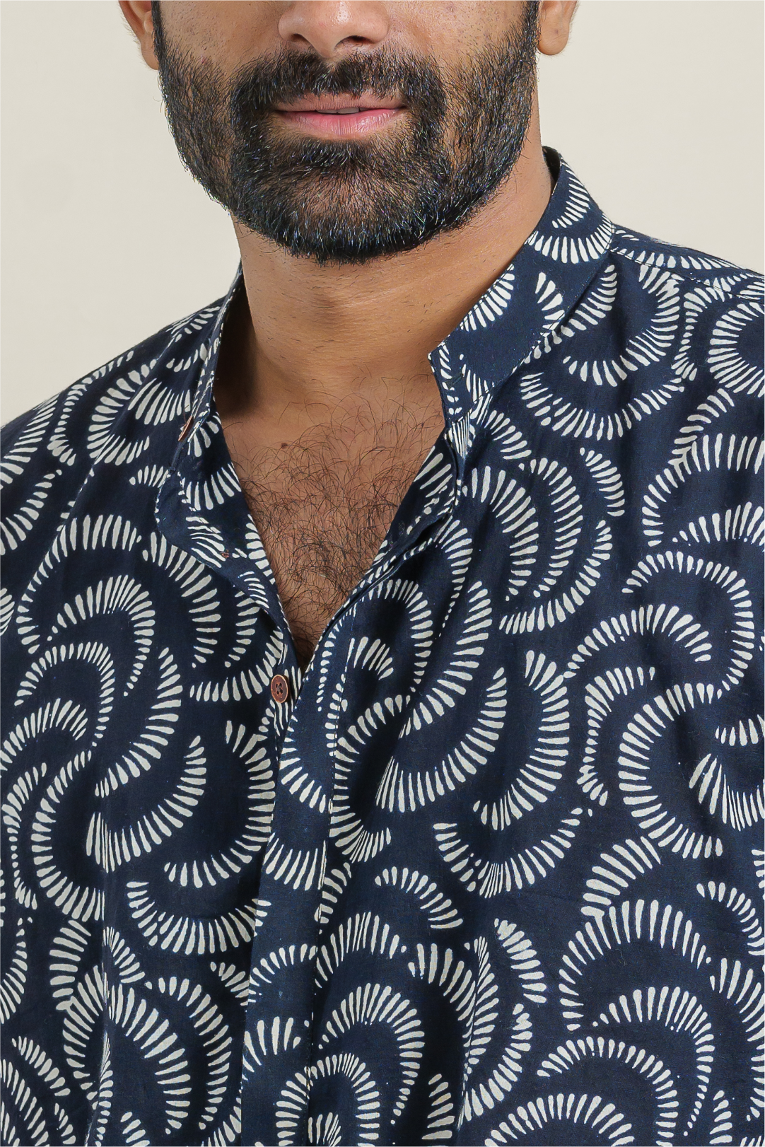 Twilight Black Half-Sleeved Cotton Kurta