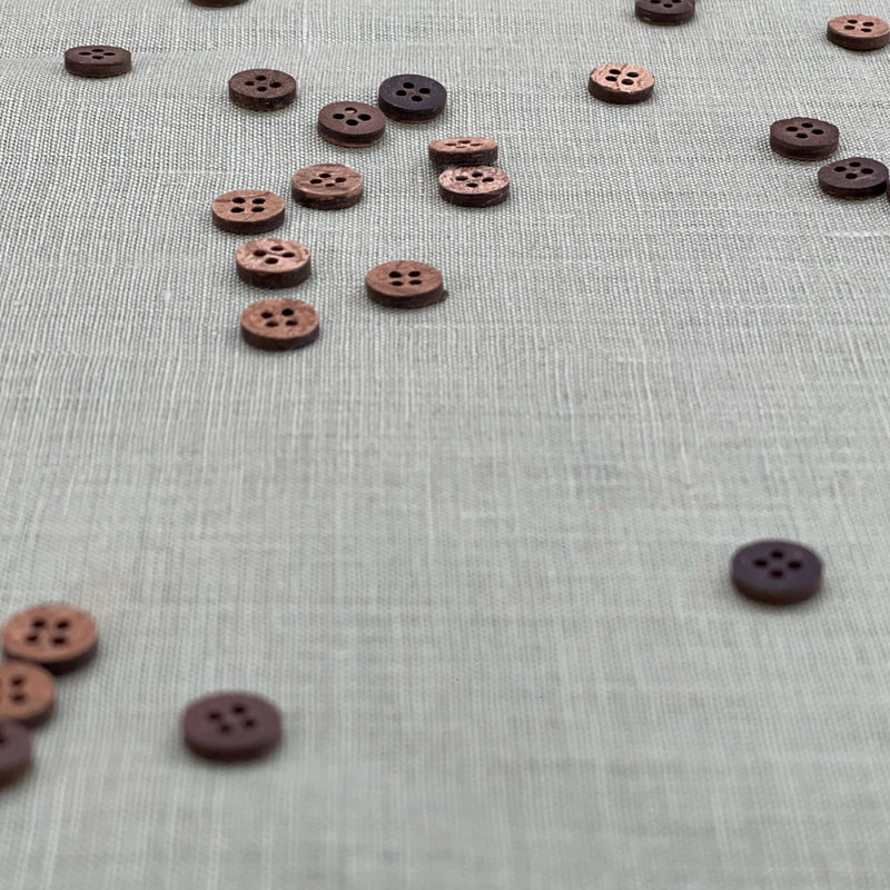 Antaratma uses sustainable trims wherever possible. Coconut shell buttons are one of them