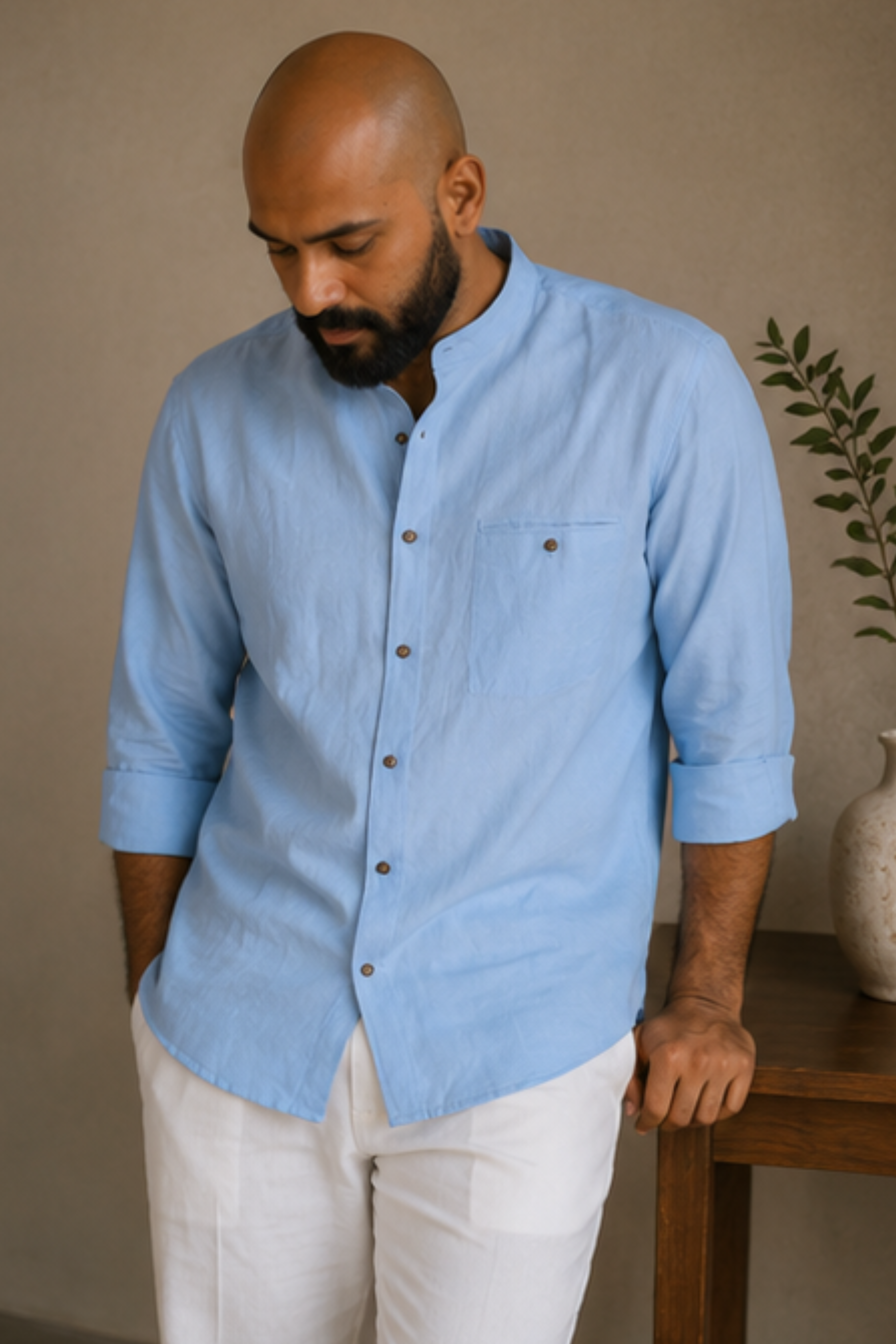 Majestic Olive Branch Hemp Overlay – Sustainable Hemp Layering Jacket for Men