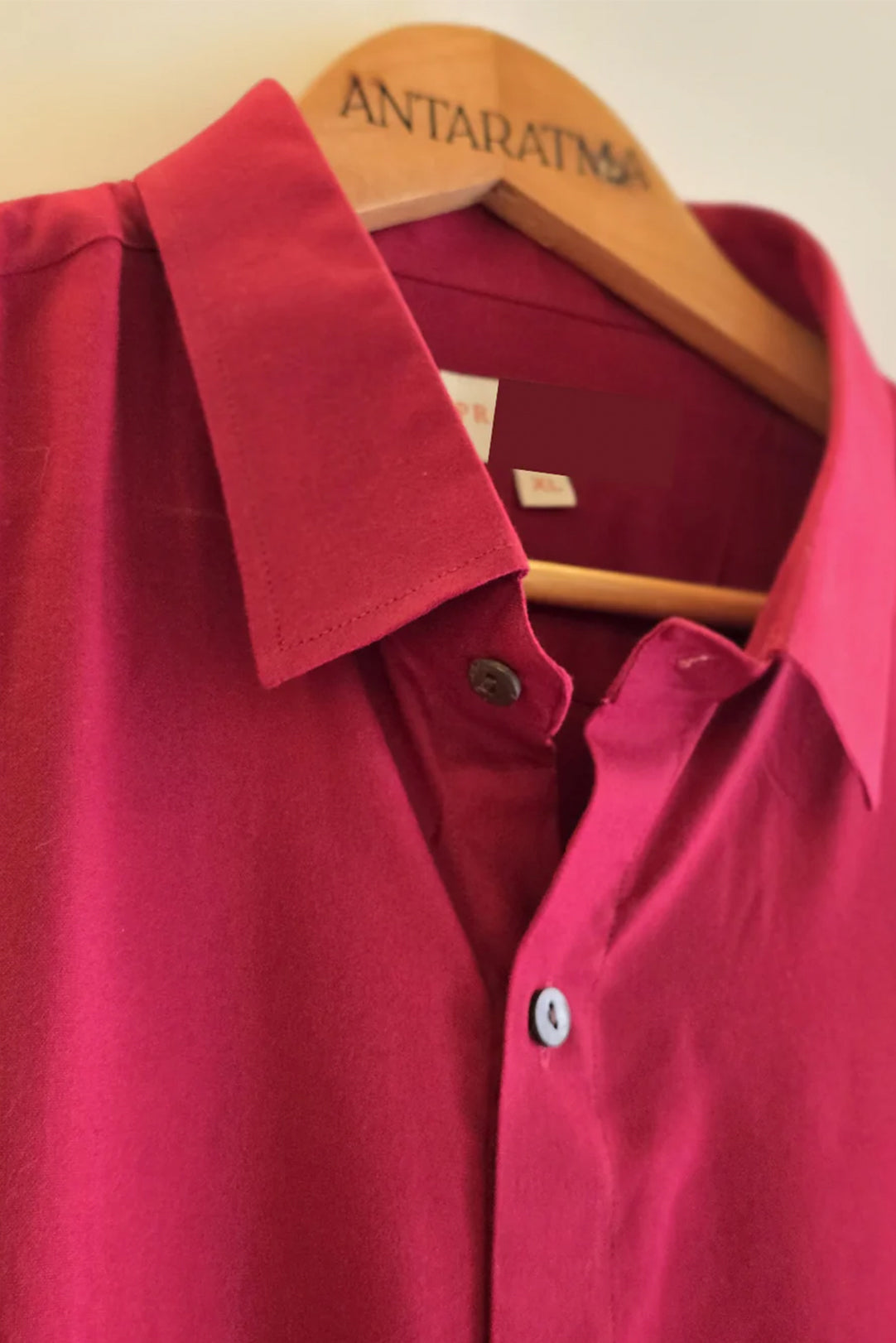 Royal Maroon Modal Satin Spread Collar Shirt