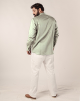 Sage Green Tencel™ Satin Shirt