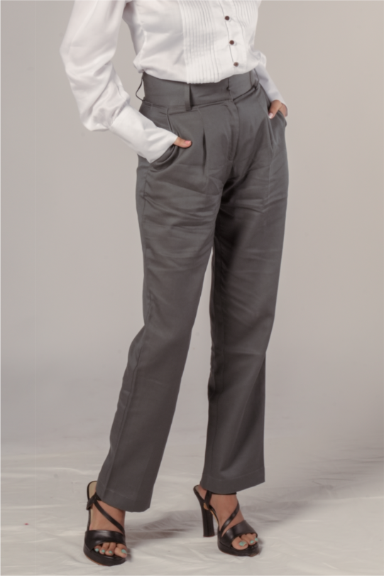 Single-pleated trousers for women