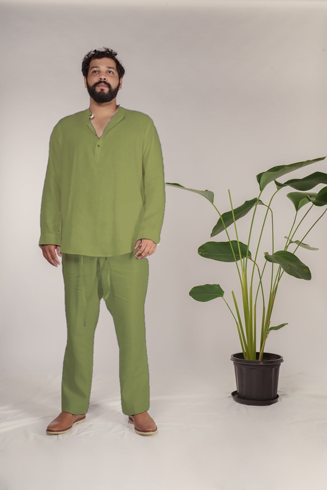 Olive Branch Drift Hemp Lounge Trousers for Men