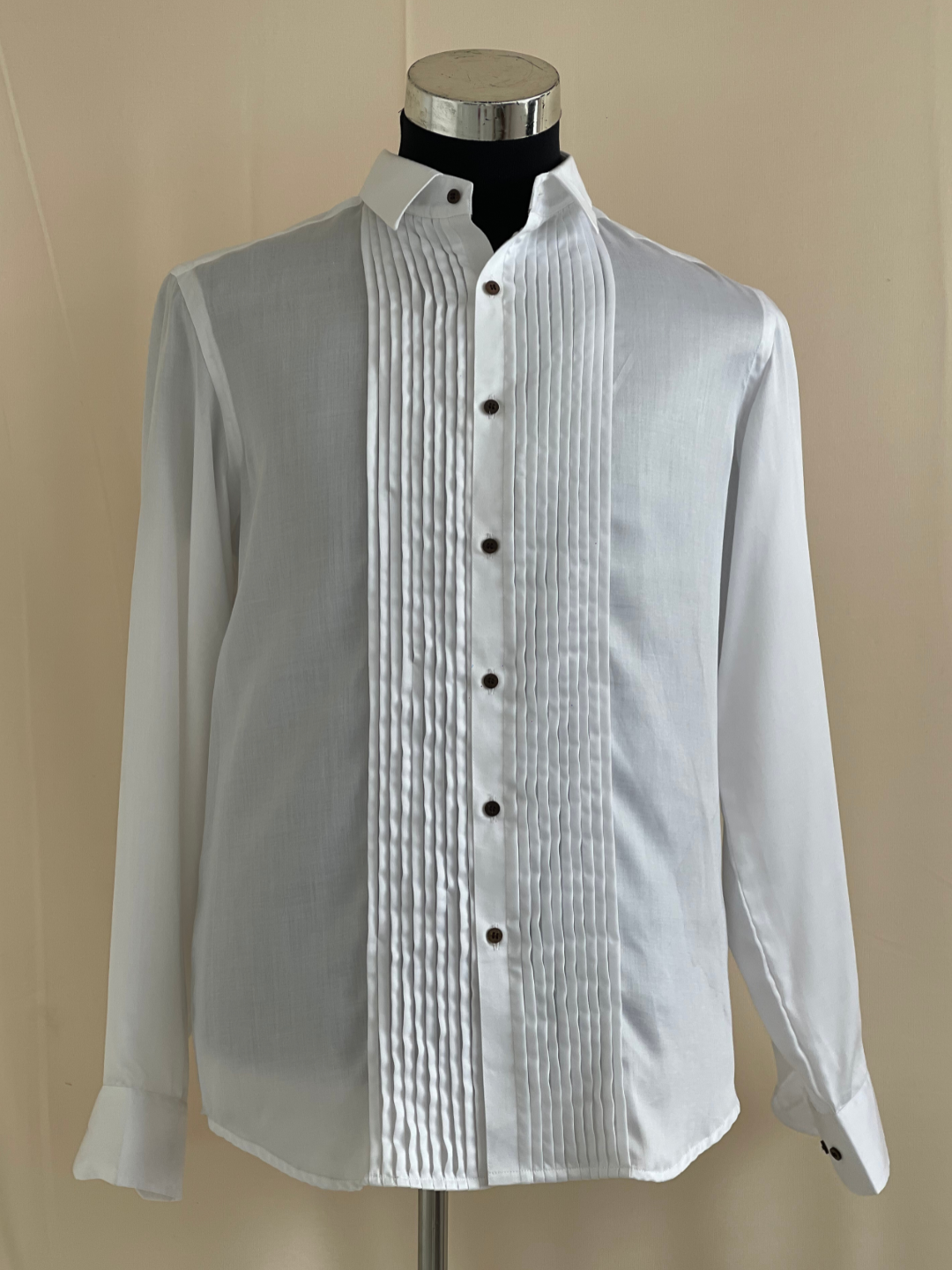 Tuxedo Shirt in Tencel™ Satin Optic White