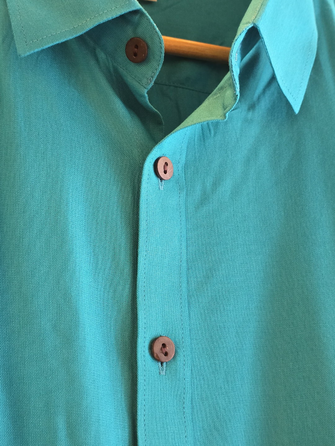 Aqua Modal Satin Spread Collar Shirt