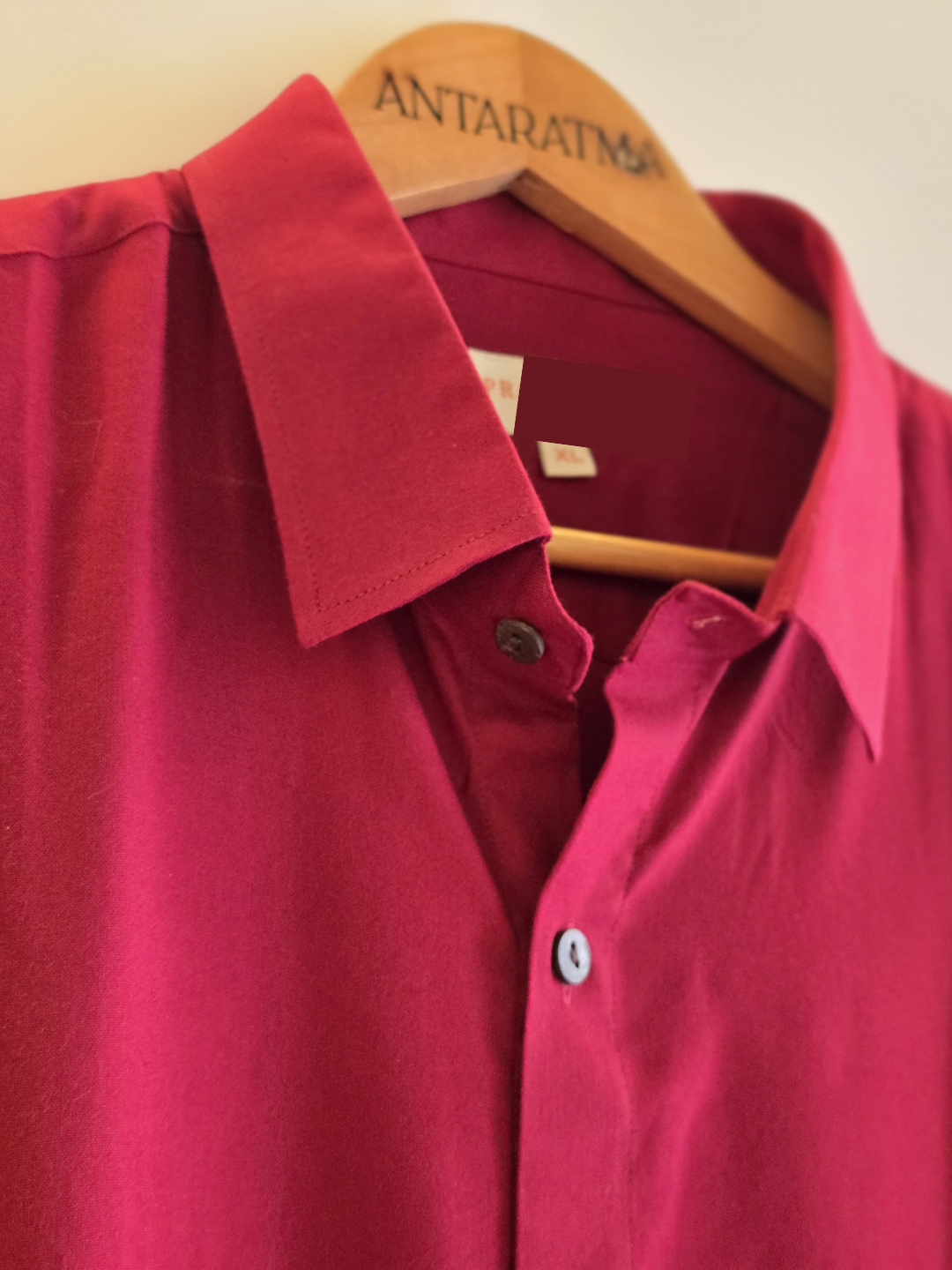 Royal Maroon Modal Satin Spread Collar Shirt