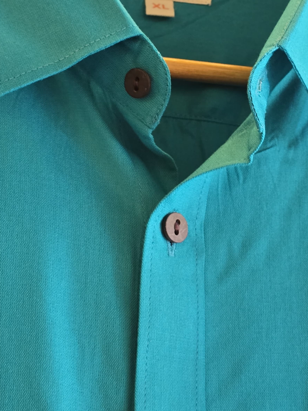 Aqua Modal Satin Spread Collar Shirt