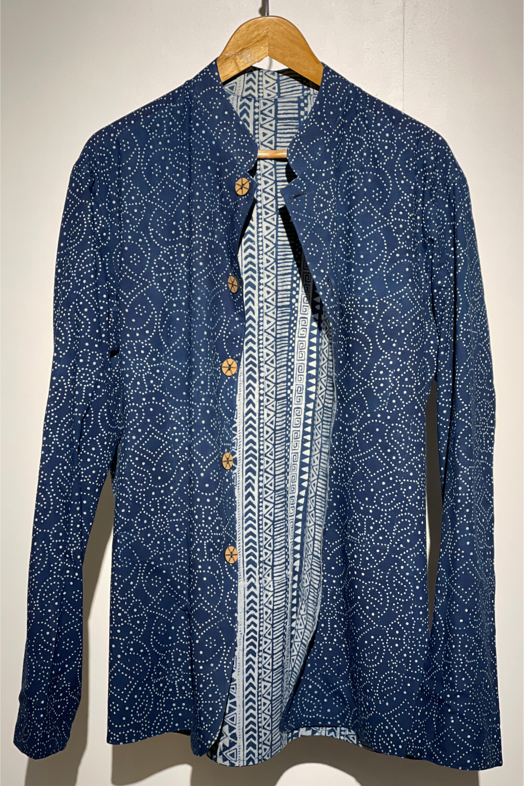 HAKA-DEW REVERSIBLE INDIGO SUMMER UNISEX BANDHGALA JACKET