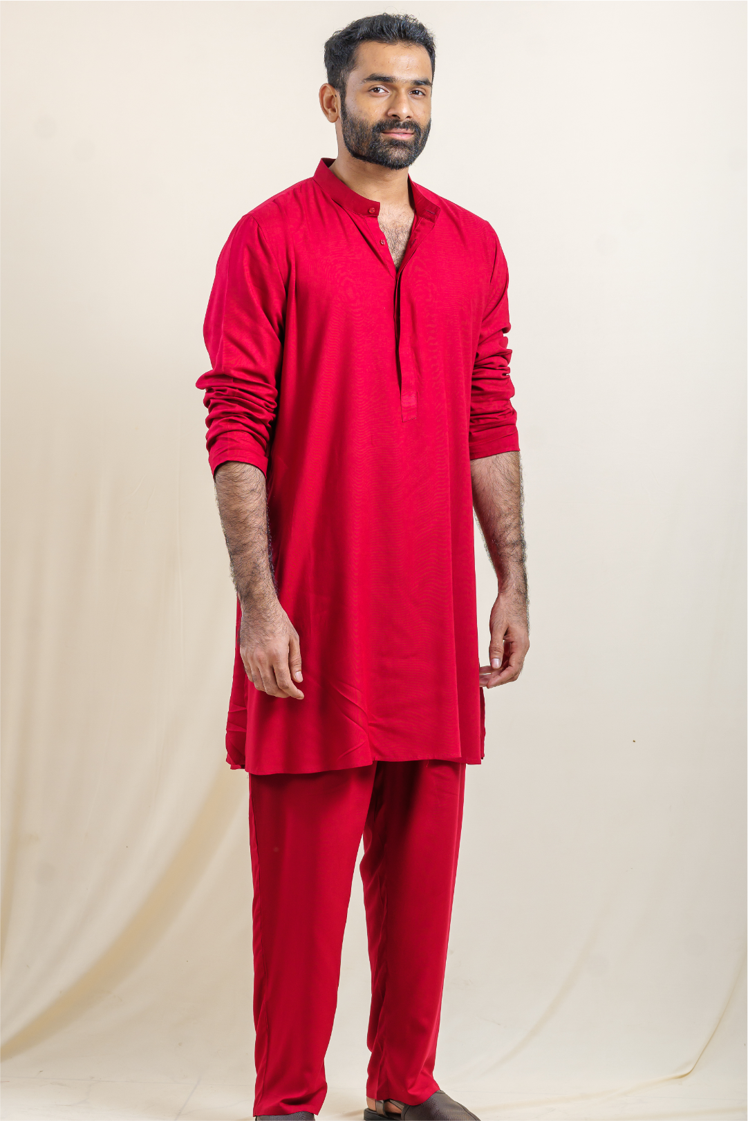 Royal Maroon Ascent Modal Satin Kurta-Pajama Co-ord Set