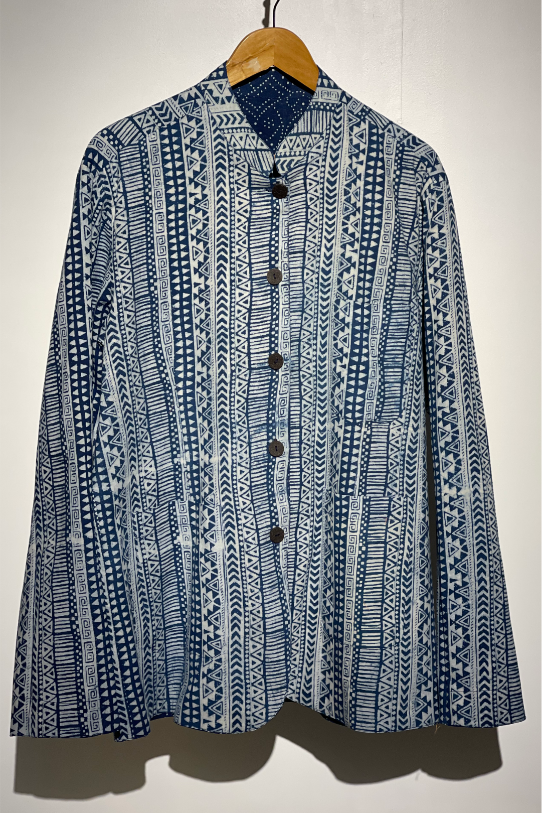 HAKA-DEW REVERSIBLE INDIGO SUMMER UNISEX BANDHGALA JACKET