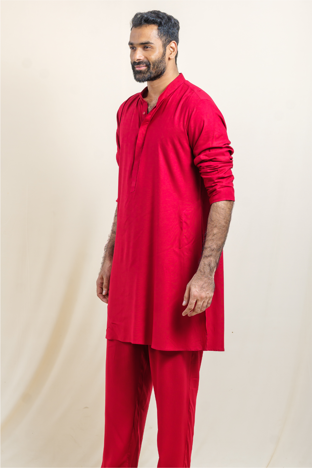 Royal Maroon Ascent Modal Satin Kurta-Pajama Co-ord Set