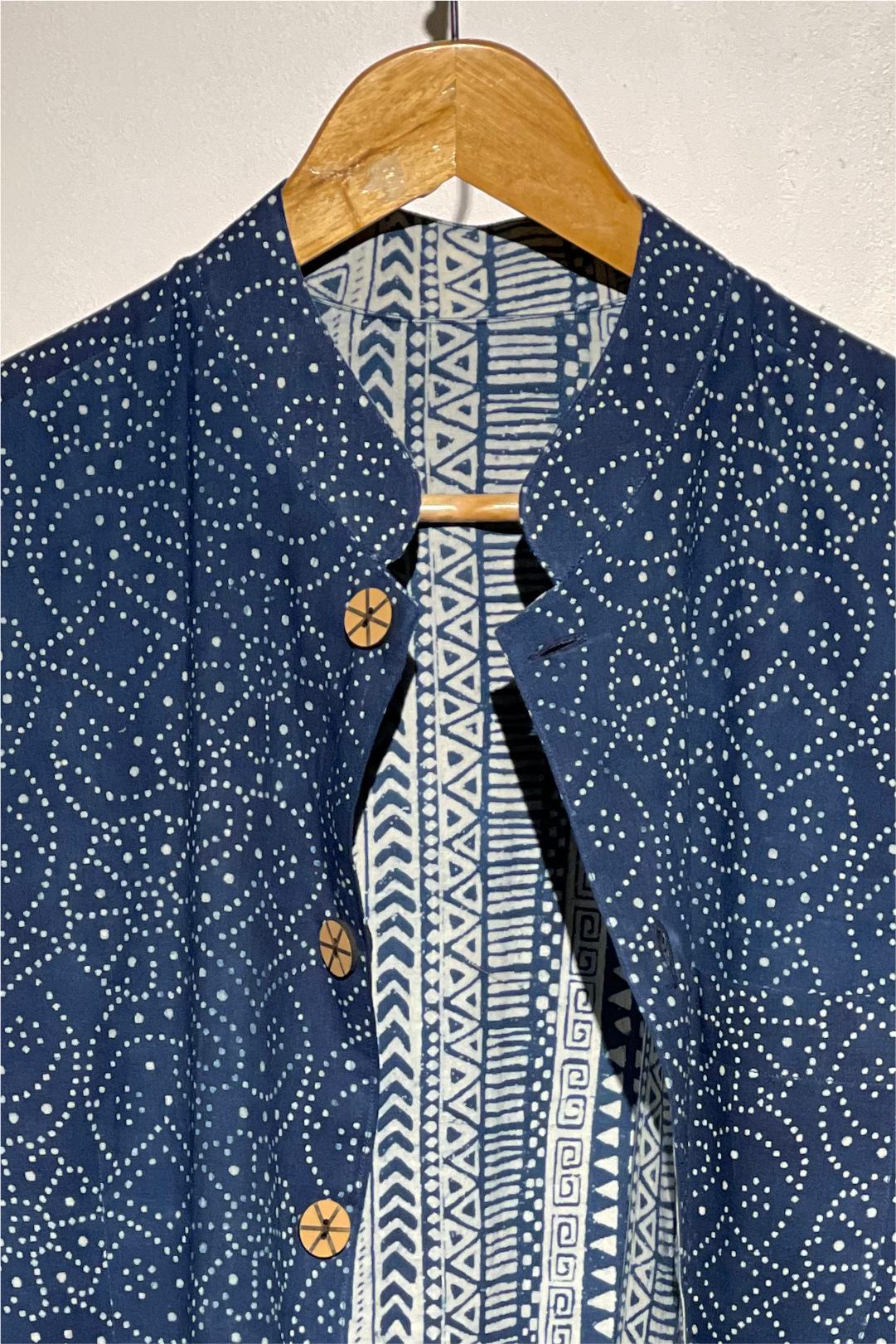 HAKA-DEW REVERSIBLE INDIGO SUMMER UNISEX BANDHGALA JACKET