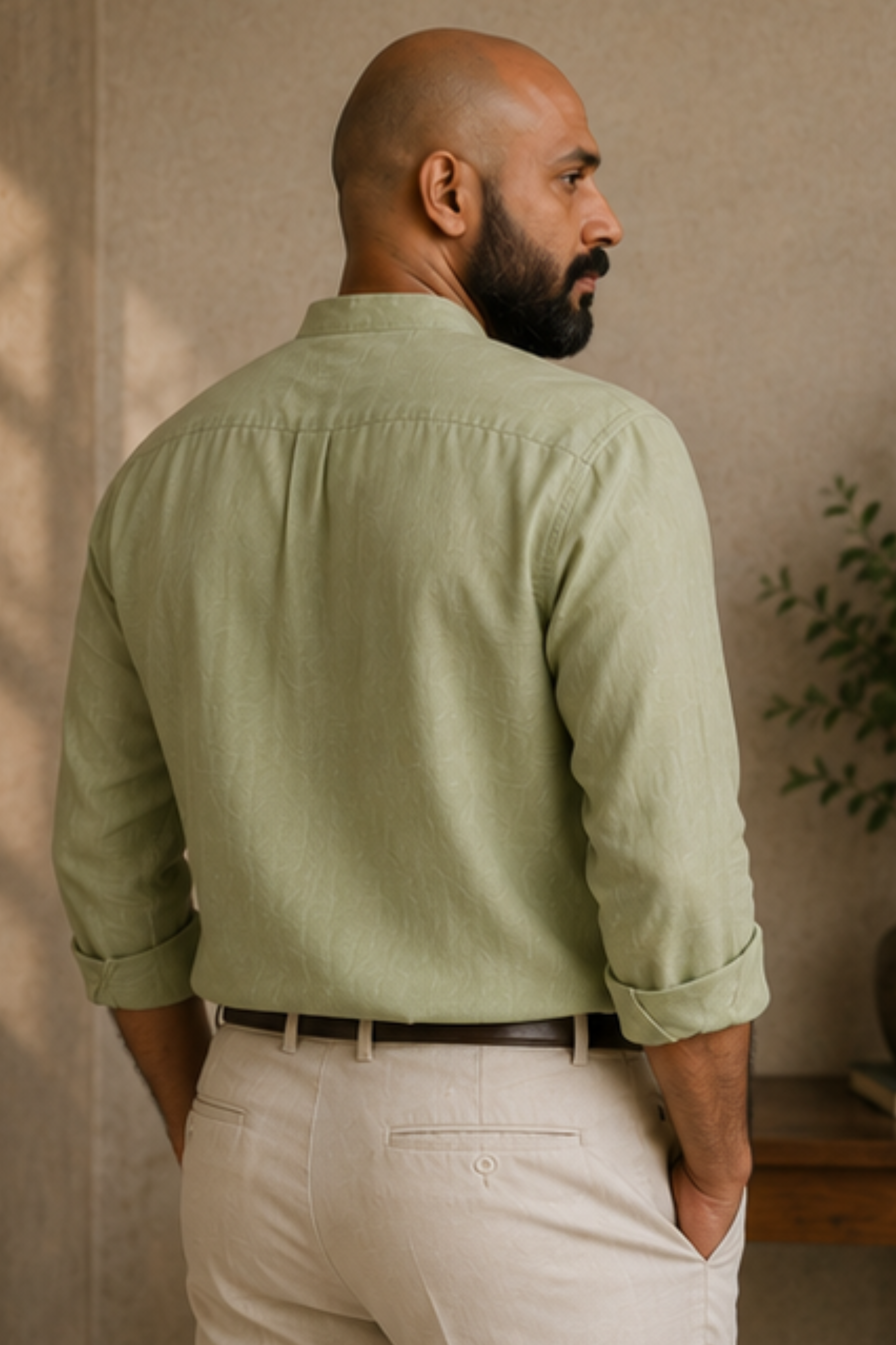 Harmony Pista Hemp Shirt with Chinese Collar – Premium Full Sleeve Shirt for Men