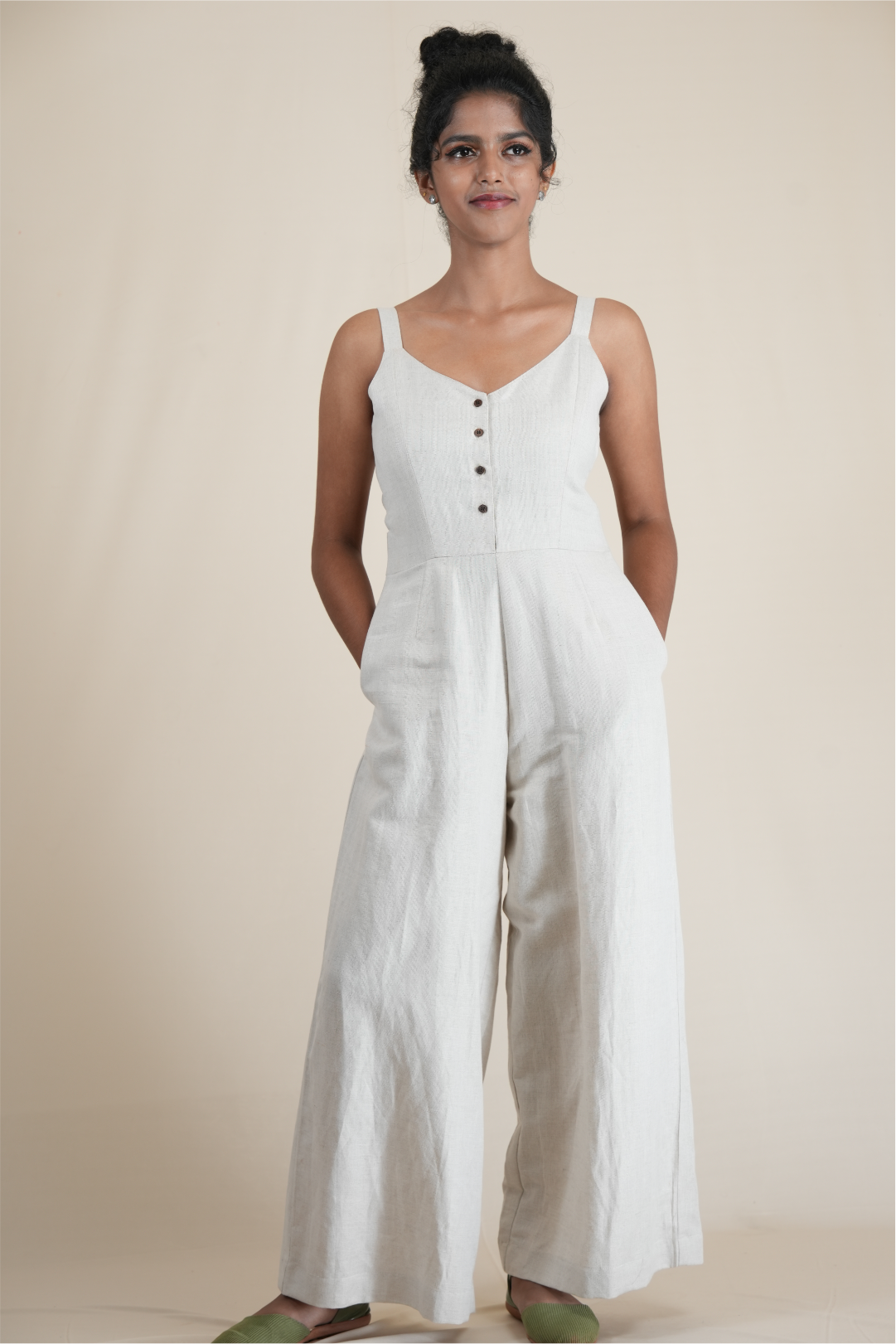 Wind in my hair Organic Linen Jumpsuit | Size XS