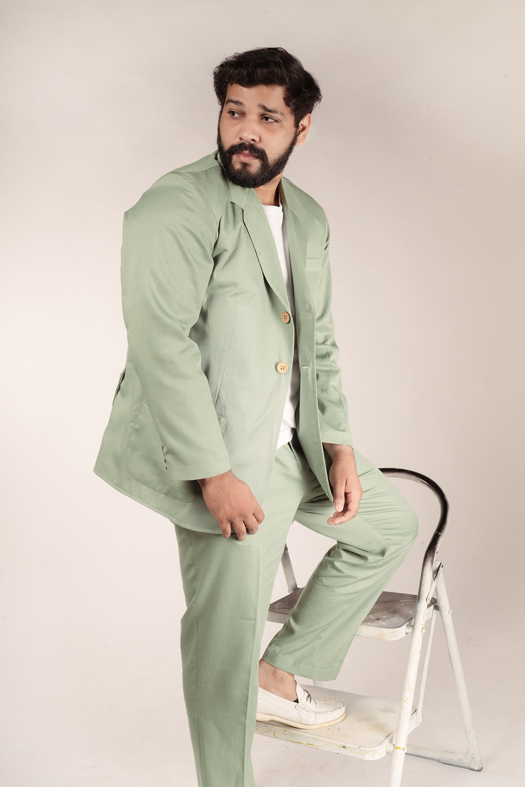 Pastel Green Trailblazer Tencel™ Flax Pant Suit