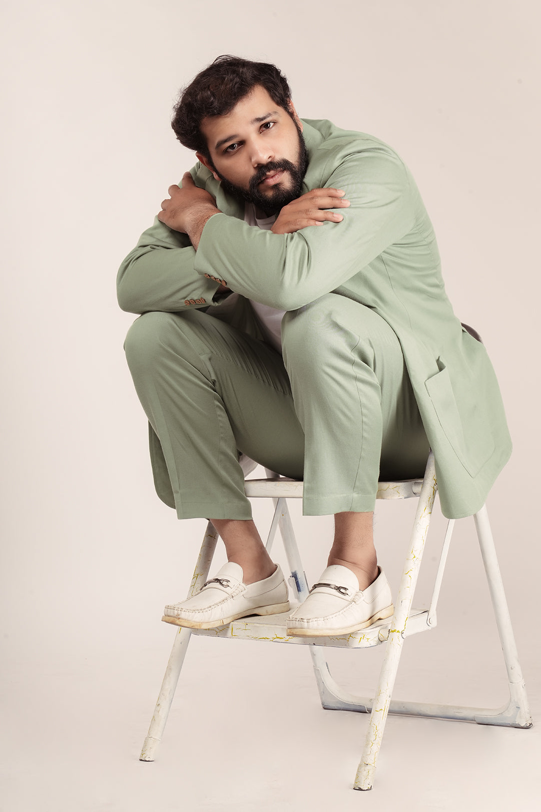 Pastel Green Trailblazer Tencel™ Flax Pant Suit