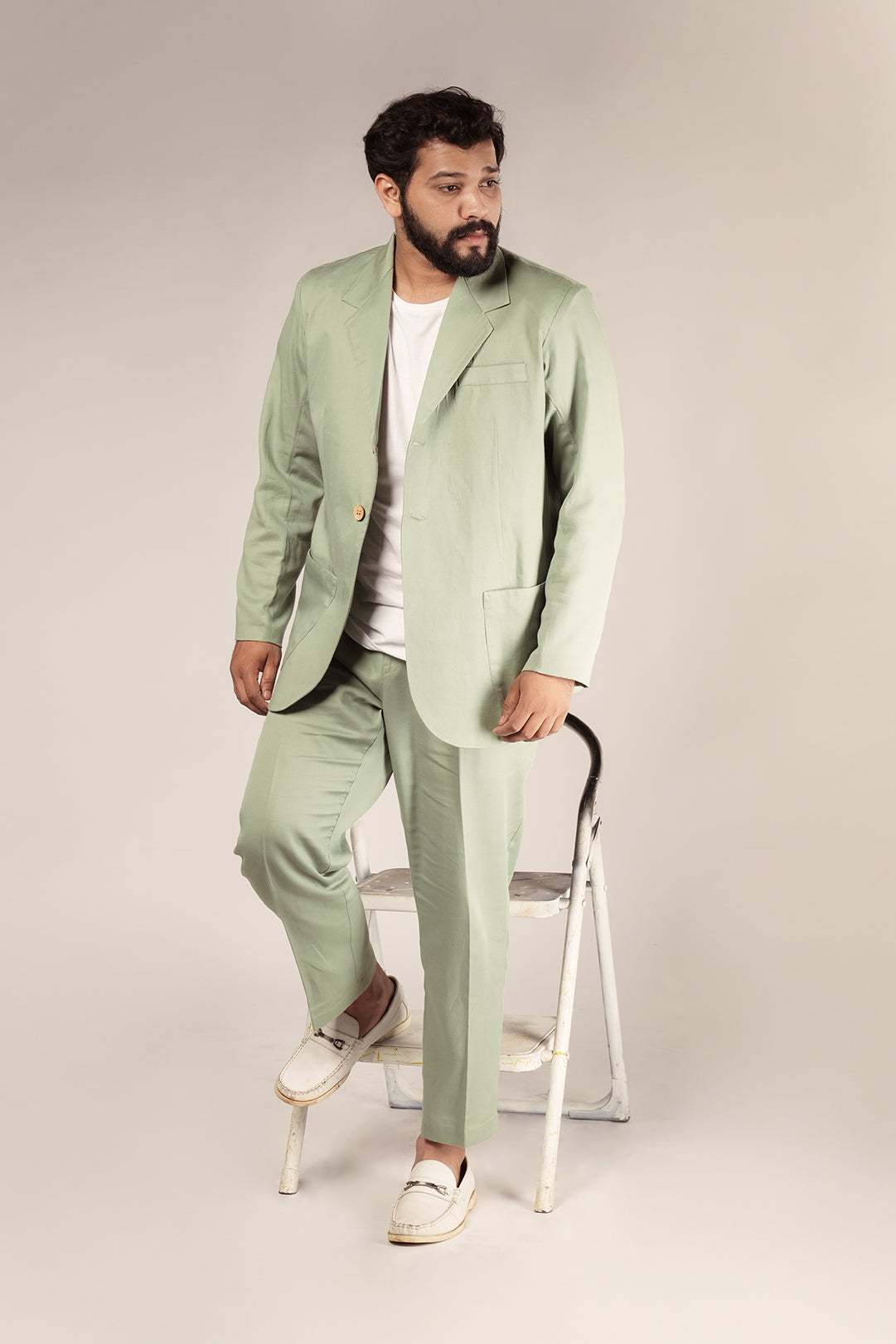 Pastel Green Trailblazer Tencel™ Flax Pant Suit