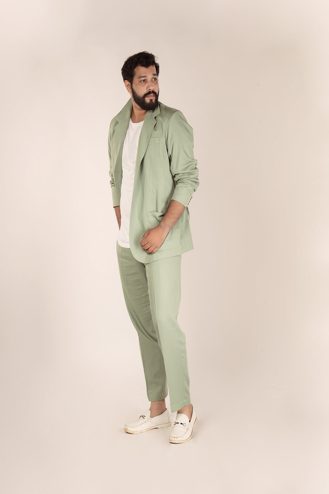 Pastel Green Pinnacle Tencel™ Flax Blazer