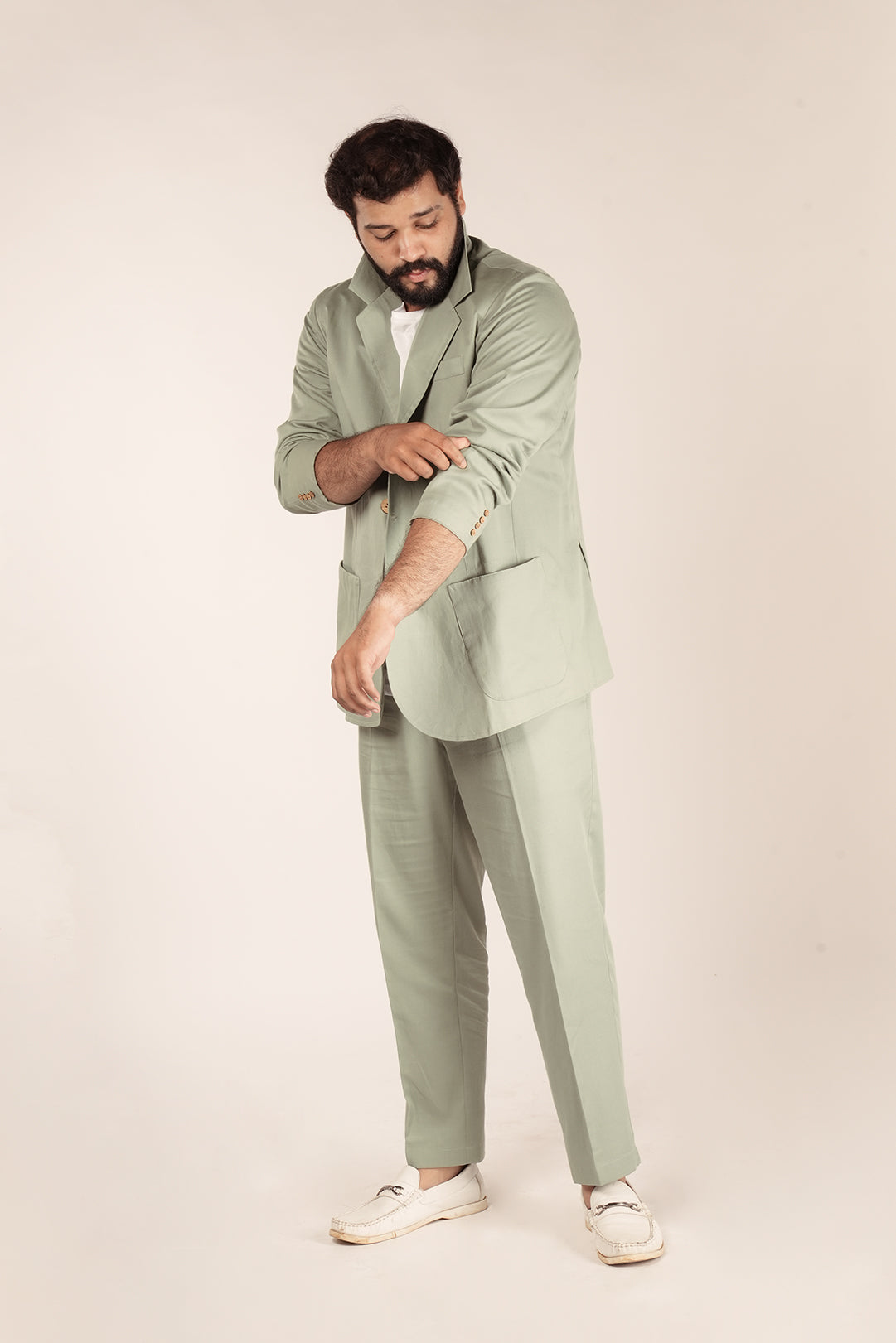 Pastel Green Trailblazer Tencel™ Flax Pant Suit