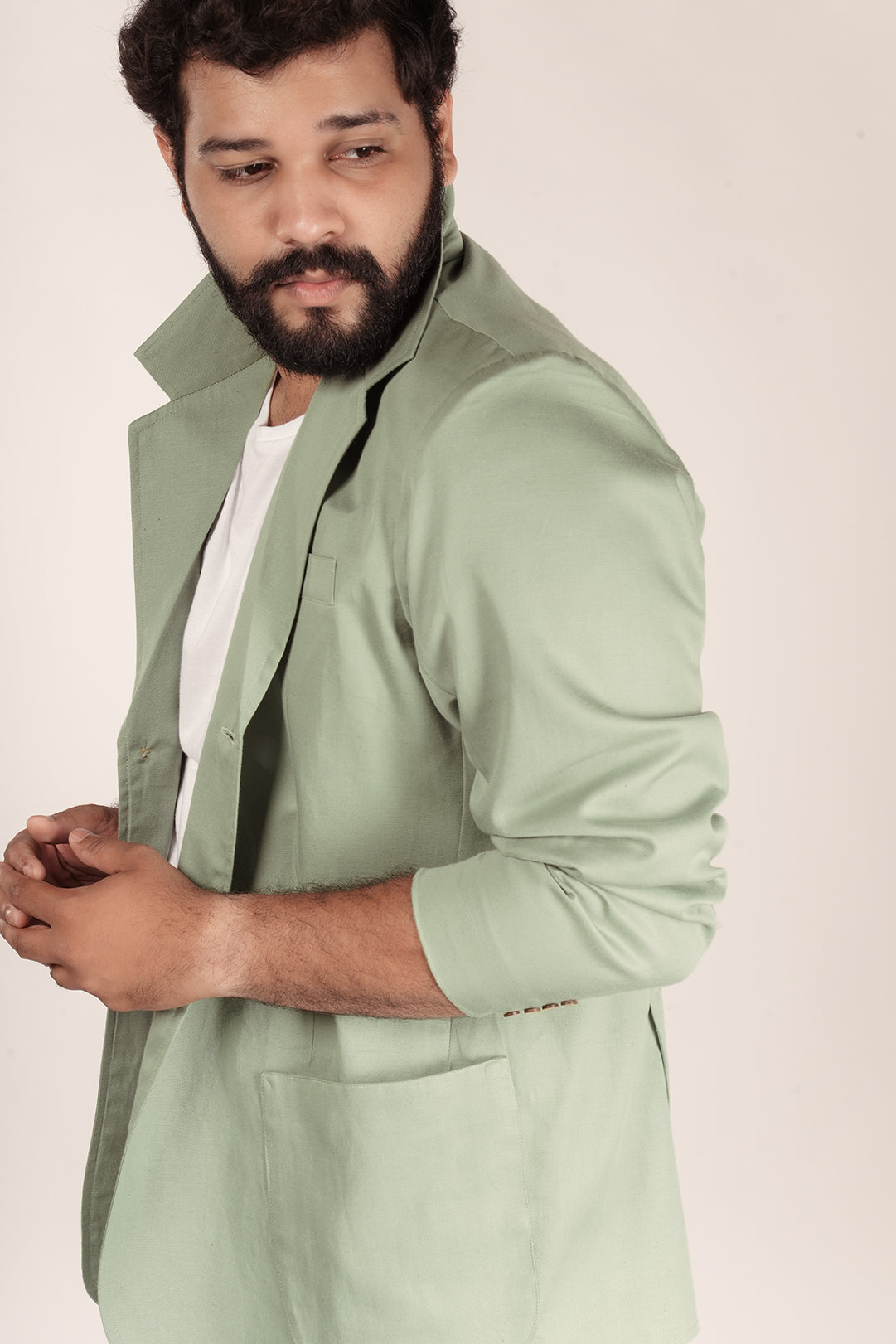 Pastel Green Pinnacle Tencel™ Flax Blazer