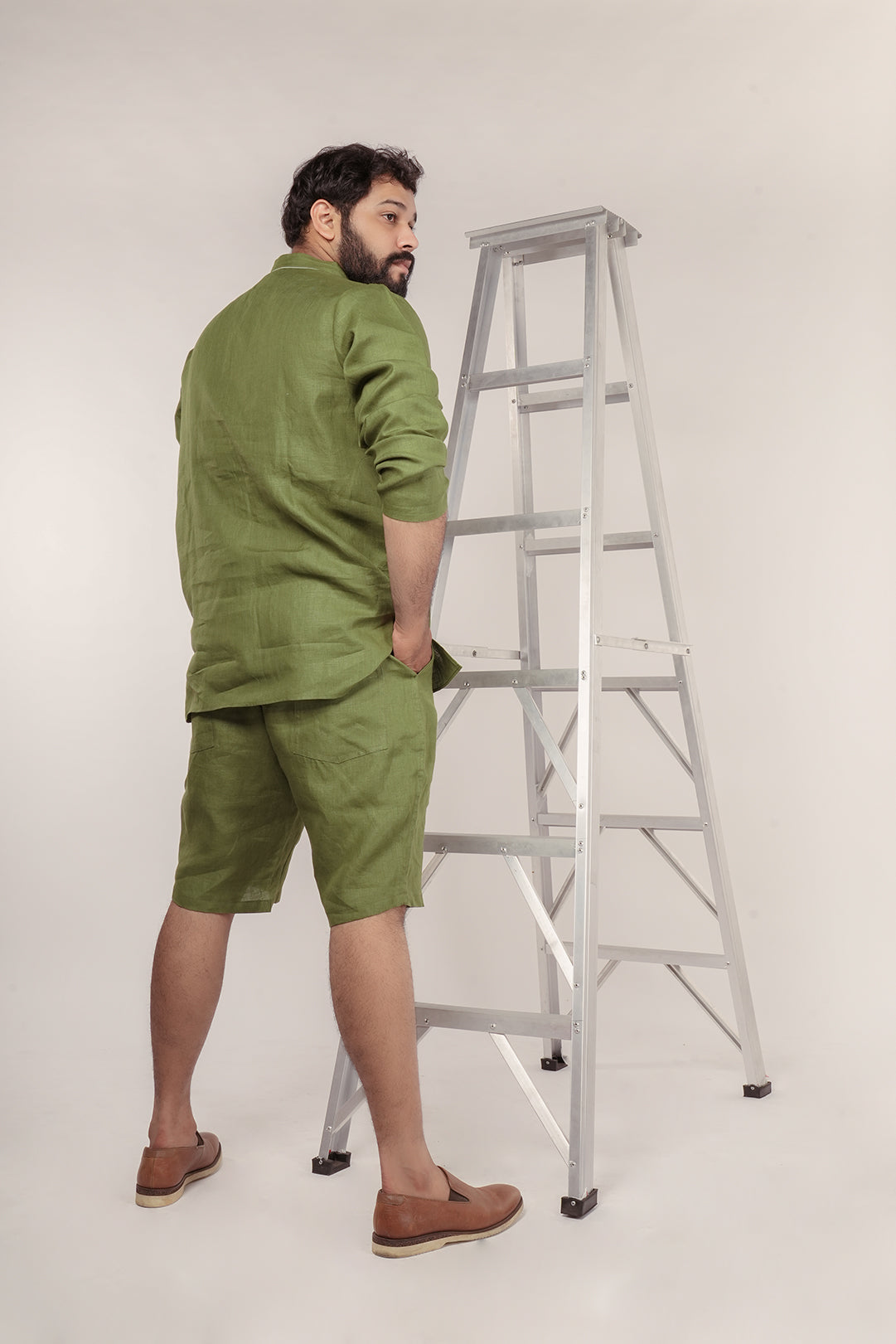 Olive Branch Breeze Hemp Lounge Set Kurta + Shorts