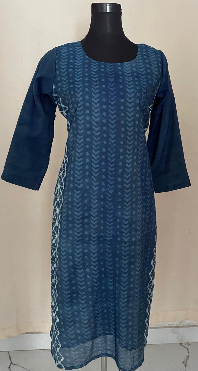 Indigo Round-Neck Kurti