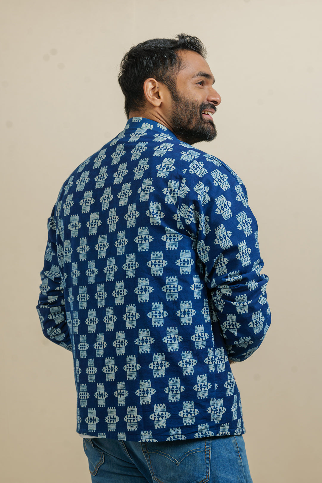 HAKA-TRIBE REVERSIBLE INDIGO SUMMER UNISEX JACKET