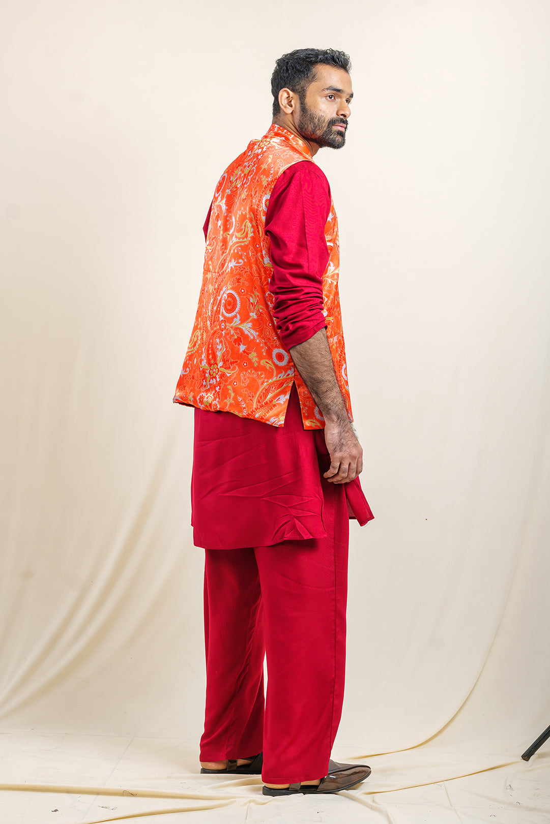 Splendour Mashru Silk Bandhgala Nehru Jacket