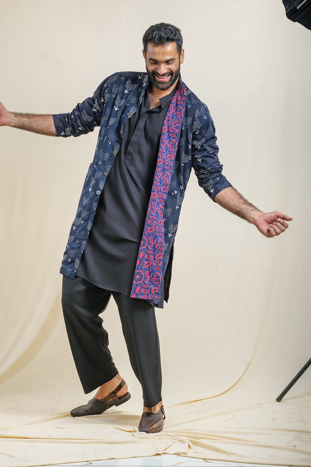 Mehfil Dark Aurora-Astral Reversible Jacket Kurta