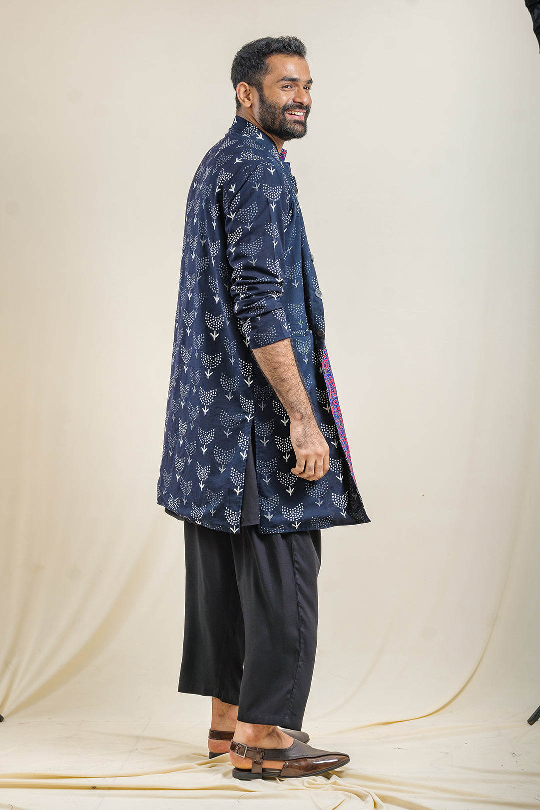 Mehfil Dark Aurora-Astral Reversible Jacket Kurta