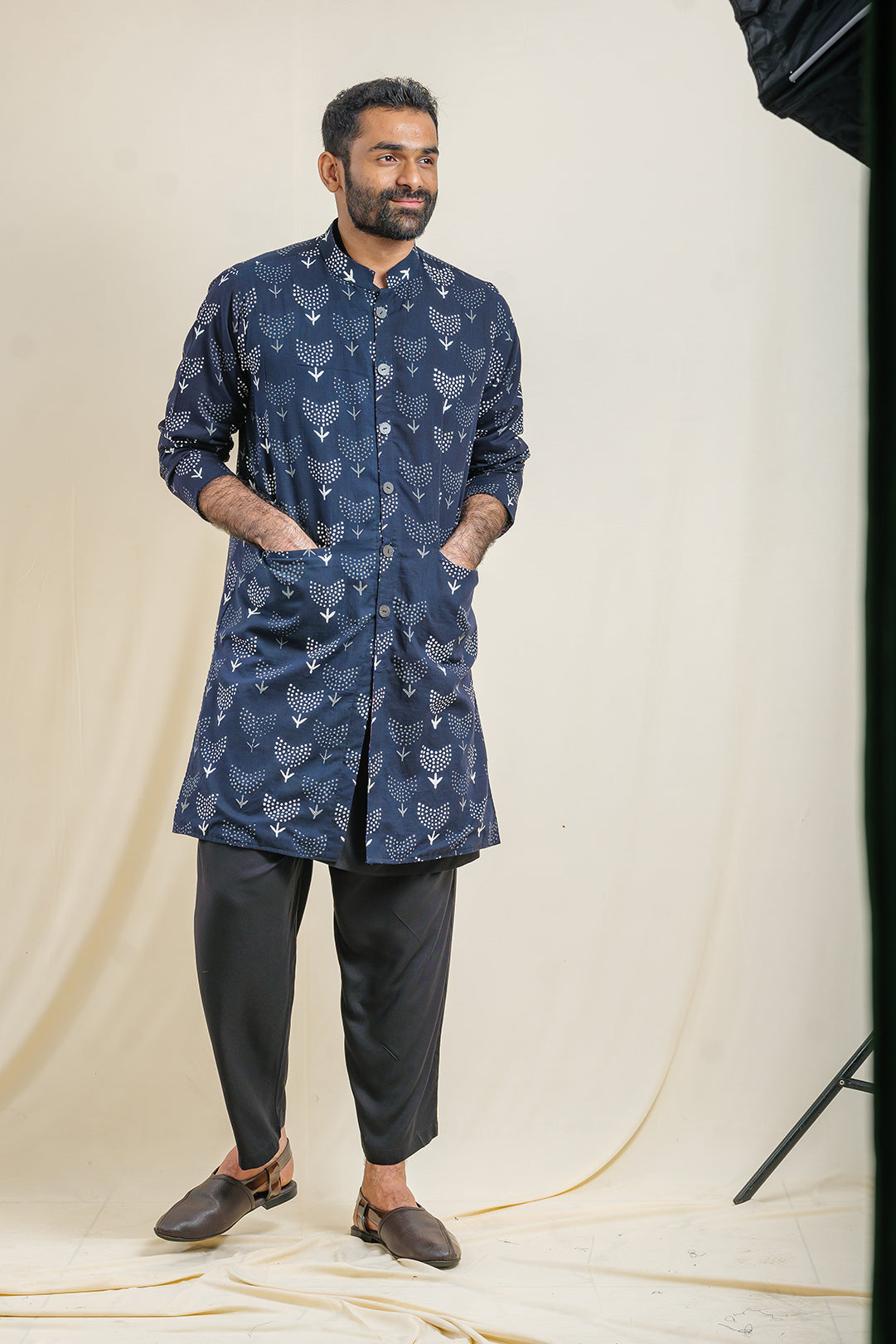 Mehfil Dark Aurora-Astral Reversible Jacket Kurta