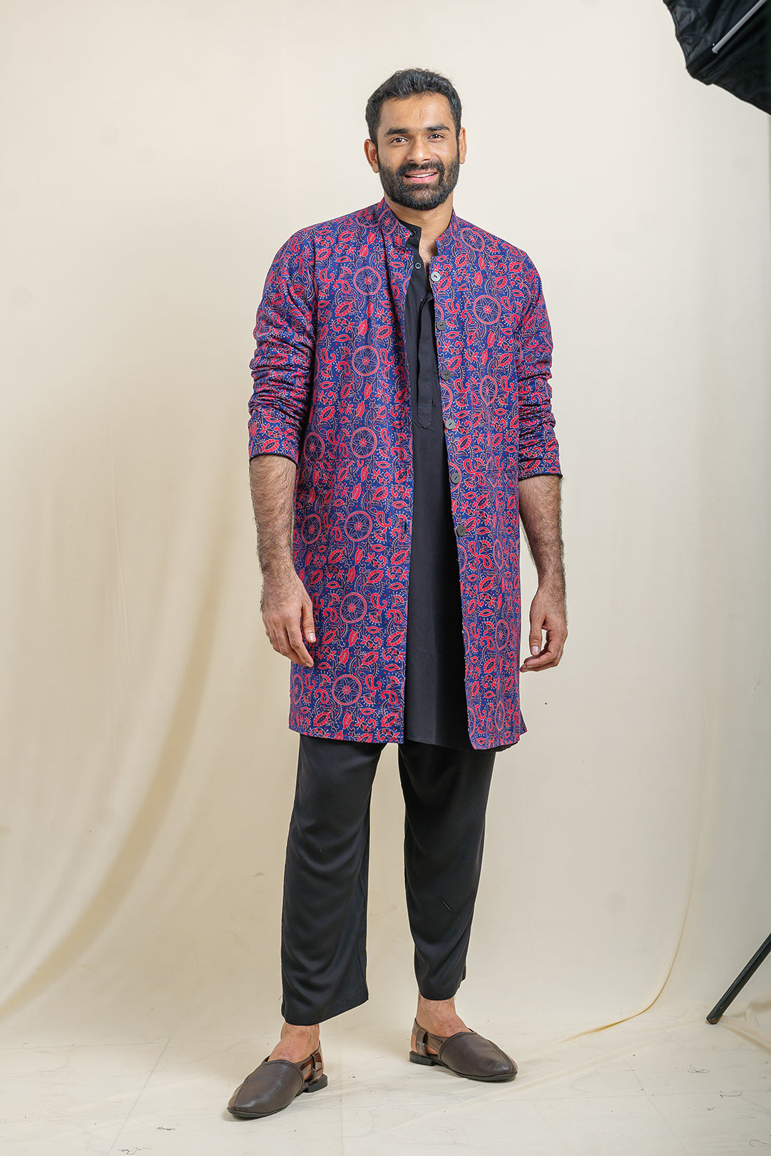 Mehfil Dark Aurora-Astral Reversible Jacket Kurta