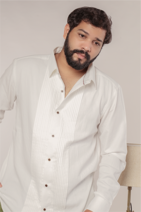 Ayurvedic Cotton Tuxedo Shirt