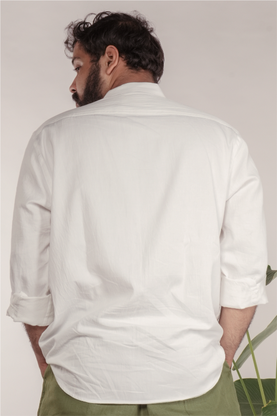 Ayurvedic Cotton Shirt with Mandarin Collar